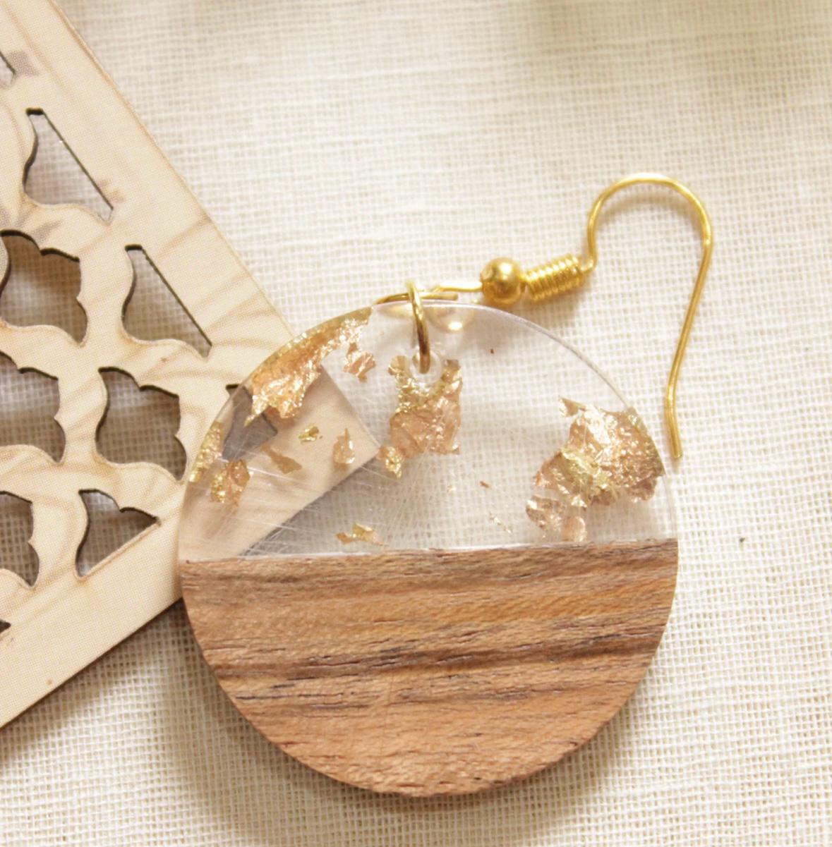 Brass Resin Earrings